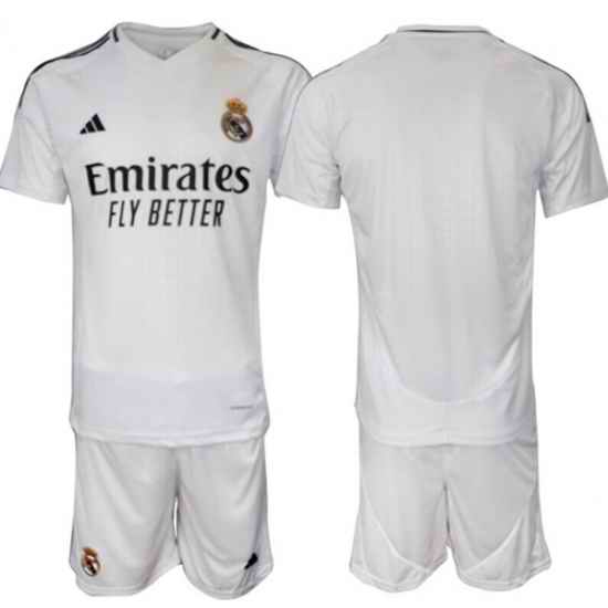 Men Real Madrid Custom 24 25 White Home Soccer Jersey Suit